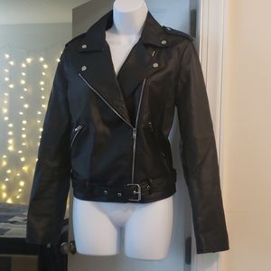 NEW Urban Outfitters Faux Leather Black Jacket
